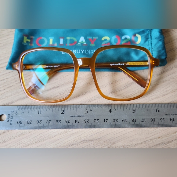 Orange oversized retro glasses frames - Picture 2 of 11